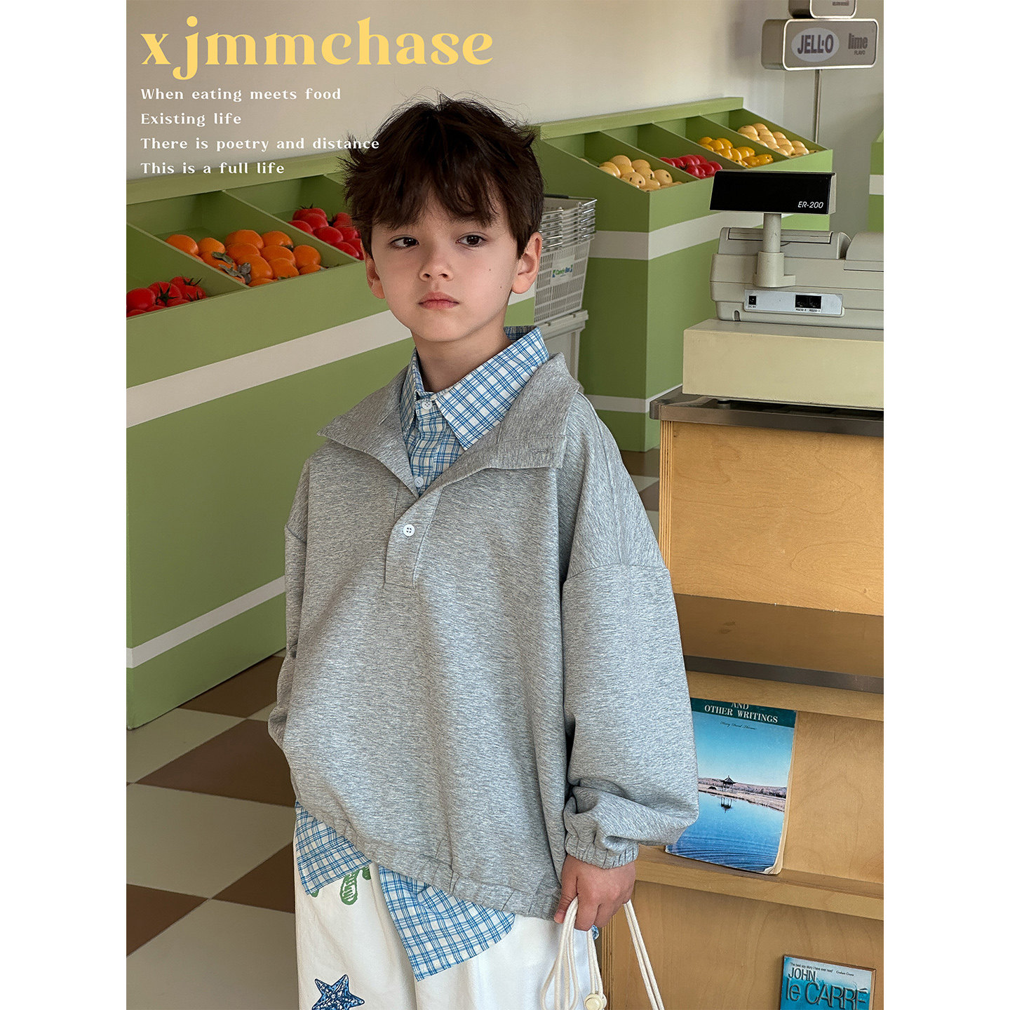 虾酱麻麻男童卫衣春秋款2026新款儿童洋气灰色男孩polo衫休闲上衣,童装/婴儿装/亲子装,卫衣/绒衫,淘宝优惠券,粉丝福利购,淘宝优惠卷