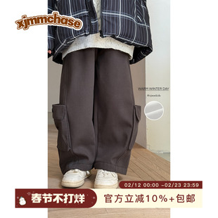 虾酱麻麻男童加绒裤子冬装2025新款男孩长裤纯棉加厚儿童装休闲裤