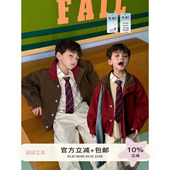 短款 红色复古上衣儿童装 外套 2026新款 虾酱麻麻男童纯棉风衣春秋季