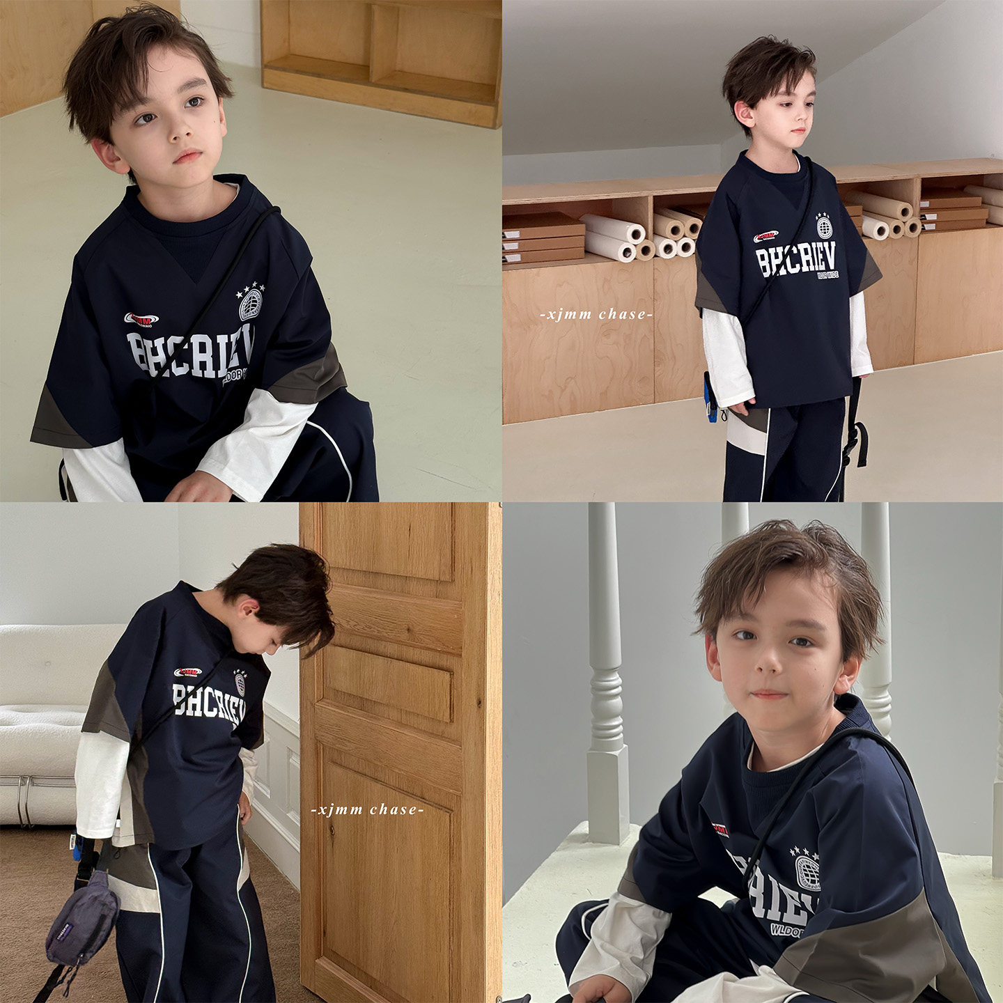 虾酱麻麻男童卫衣套装秋冬季2025新款男孩运动上衣洋气儿童装裤子