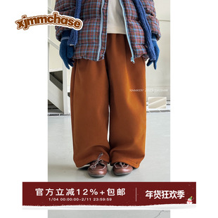 虾酱麻麻男童加绒裤子冬装2025新款男孩长裤洋气保暖儿童装休闲裤