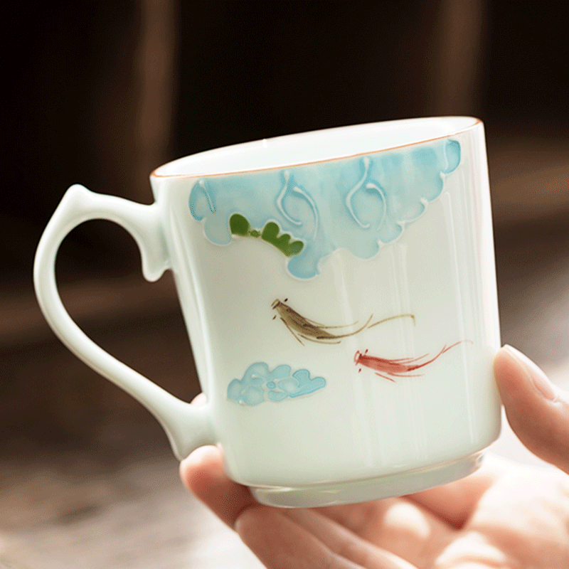 手绘陶瓷茶杯家用高档精致