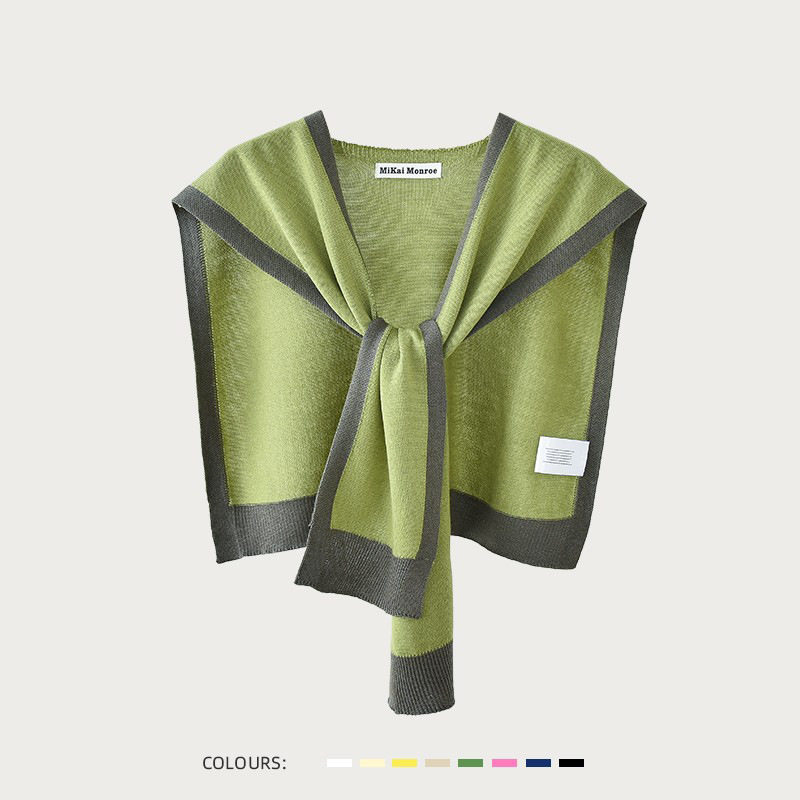 针织小披肩女条纹撞色打结外搭韩版百搭装饰假领子围巾春夏秋搭肩,服饰配件/皮带/帽子/围巾,围巾/丝巾/披肩,淘宝优惠券,粉丝福利购,淘宝优惠卷