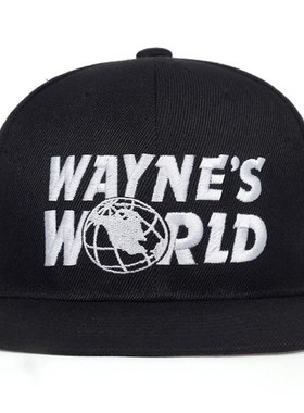 新款WAYNE'S WORLD棒球帽时尚风格刺绣男女士嘻哈运动帽防晒帽