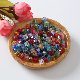 6mm菱形珠子diy手工制作手项链饰品辅料成人串珠编织材料水晶散珠