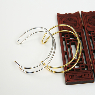 手腕花主体 diy饰品手工制作材料铁质 发簪配件双线手镯 发冠底座