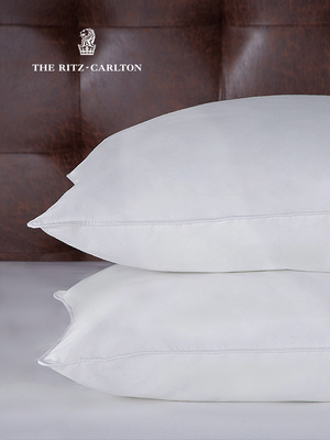 丽思卡尔顿鹅绒枕 五星级酒店枕头枕芯 回弹羽绒枕不塌陷全棉外层