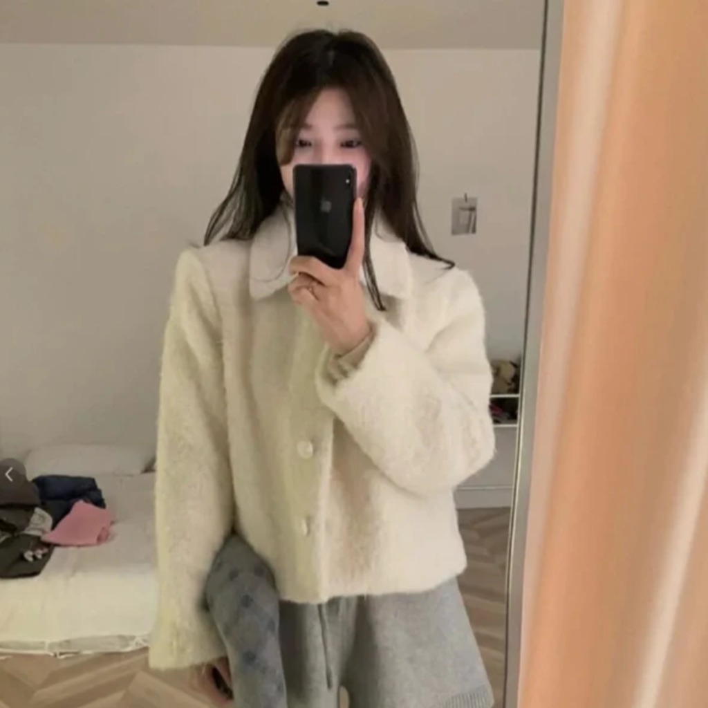 小个子慵懒风皮毛一体外套时尚