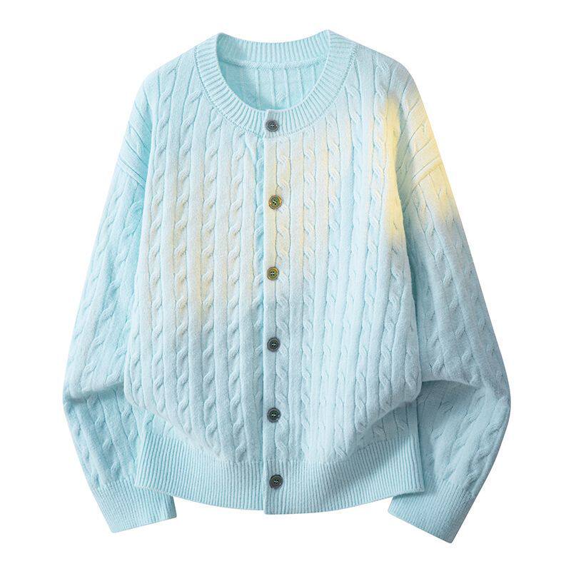 针织衫情侣装开衫外套针毛线衣男女学生秋冬宽松打底慵懒毛衣麻花