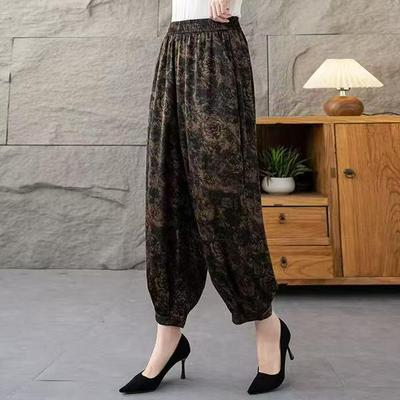 百搭宽松遮肉休闲裤高端印花设计