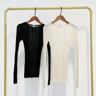 圆领不规则罗纹打底衫针织衫