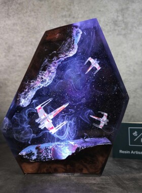 跨境galaxy resin lamp星球大战树脂灯太空飞船银河树脂夜灯