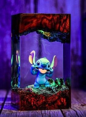 跨境Decorative resin lamp树脂灯星际宝贝史迪仔环氧树脂灯