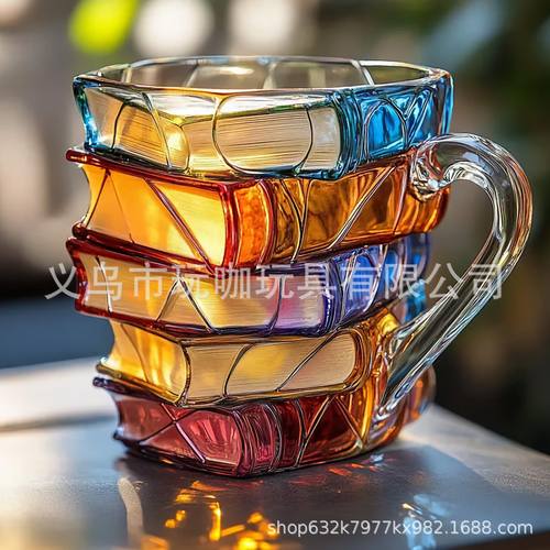 亚马逊新款 Painted Book Mug 家居创意彩绘书杯马克杯咖啡杯摆件