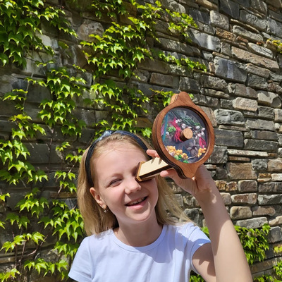 新款DIY Kaleidoscope Kit for Kids儿童DIY木质万花筒儿童万花筒