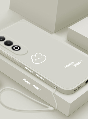 开心兔适用oppok12plus手机壳简约新款OPPOK12PLUS保护套液态硅胶0poppo全包防摔女款PKS110超薄可爱