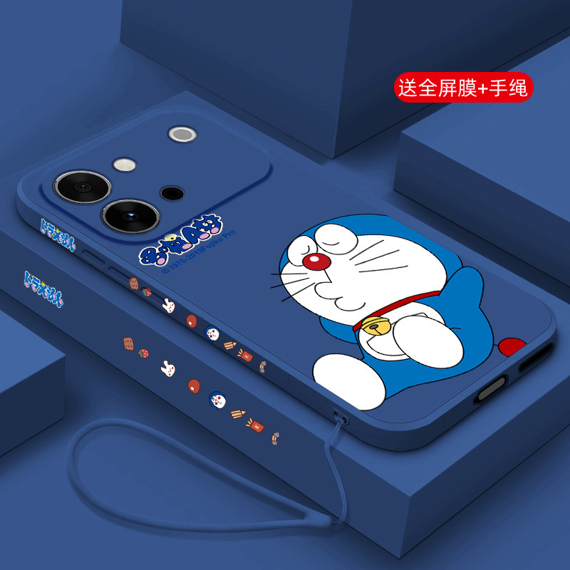 适用vivos60手机壳卡通叮当猫s60元气版液态硅胶保护套v1v0s6o超薄可爱男女款VIVO S60镜头全包防摔