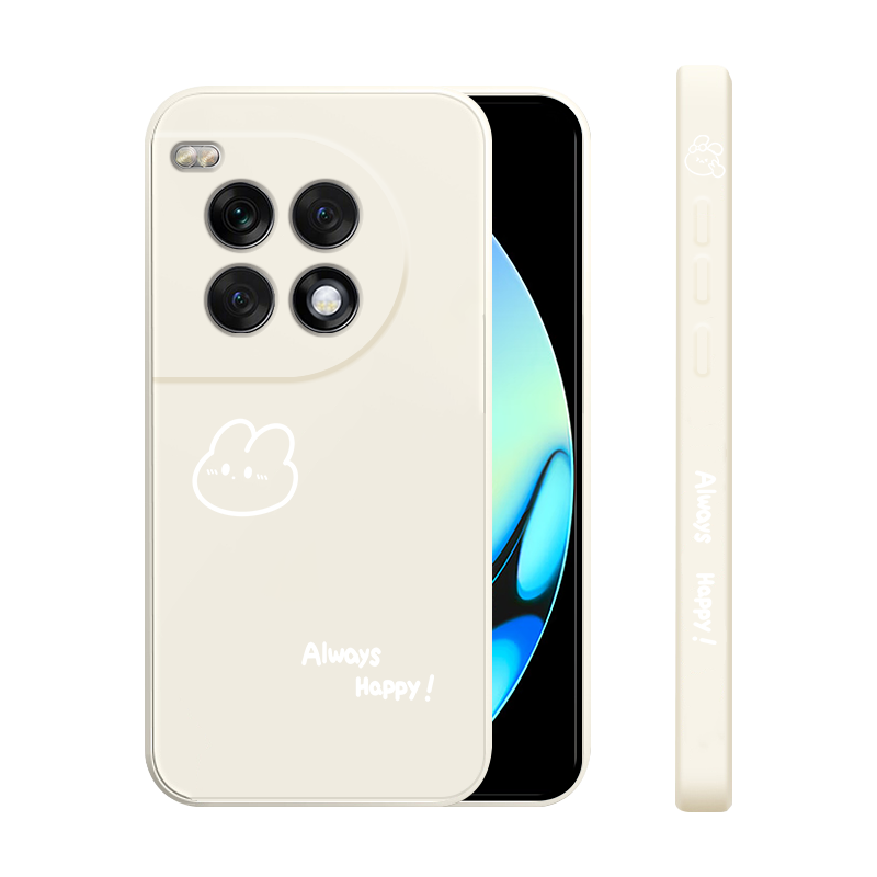 开心兔适用一加ace3pro手机壳简约新款oneplusace3pro保护套液态硅胶1+ACE3Pro全包防摔女款PJX110超薄可爱