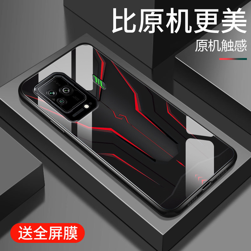 适用黑鲨5pro手机壳黑鲨5rs新款潮流酷炫机甲保护套4spro全包时尚玻璃硬壳腾讯游戏手机3s超薄防摔高级男款