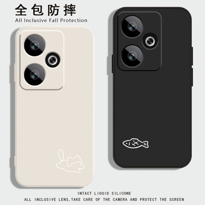 适用realmegt7竞速版手机壳新款真我GT6液态硅胶保护套GT5pro简约小猫小鱼gt2大师探索版超薄防摔GT全包高级