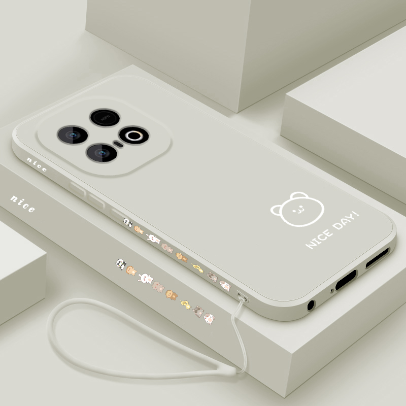 适用iqooz10turbo手机壳简约小熊小兔Z十TurboPro直边个性创意男女款爱酷z10x保护套全包防摔V2452A超薄可爱