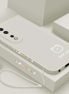 适用荣耀80手机壳华为荣耀80pro保护套80se全包honor超薄防摔男简约小熊兔子液态硅胶软FRI一AN00高级感女款