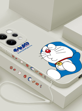 适用vivos50手机壳卡通叮当猫s50promini液态硅胶保护套S50Pro迷你超薄可爱男女款V2528A镜头全包防摔