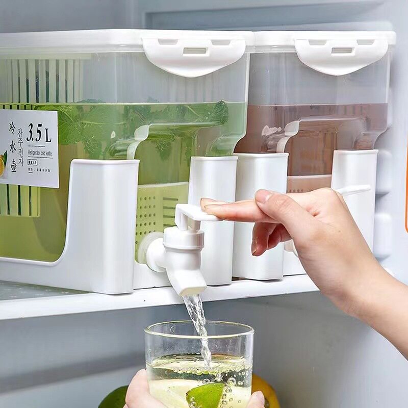 冷水壶带龙头滤网家用冰箱果汁饮料奶茶冷饮桶大容量耐高温凉水壶