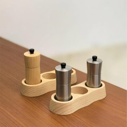 榉木底座研磨器底座木质工艺品厨房收纳盒胡椒花椒辣椒研磨器收纳