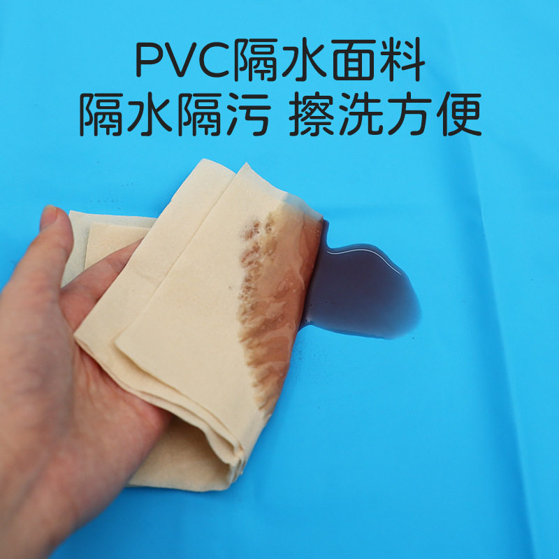 PVC隔水隔油免洗款成人围兜老人病人吃饭用餐围嘴围裙口水巾带兜
