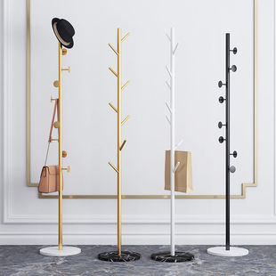 落地衣架杆结实轻奢高级小型带镜子一体卧室上下双层简易结实家用