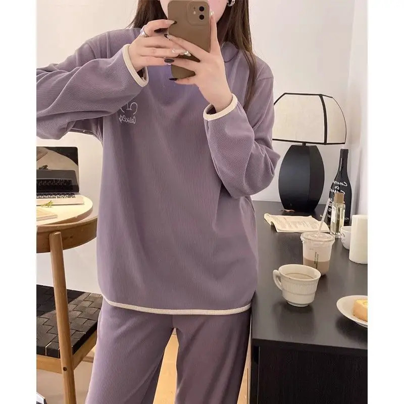 法国HoHiO德绒睡衣保暖大码家居服套装女秋冬新款300斤长袖胖mm