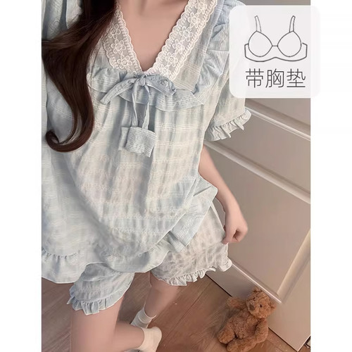 日本GP公主风baby蓝睡衣女夏季