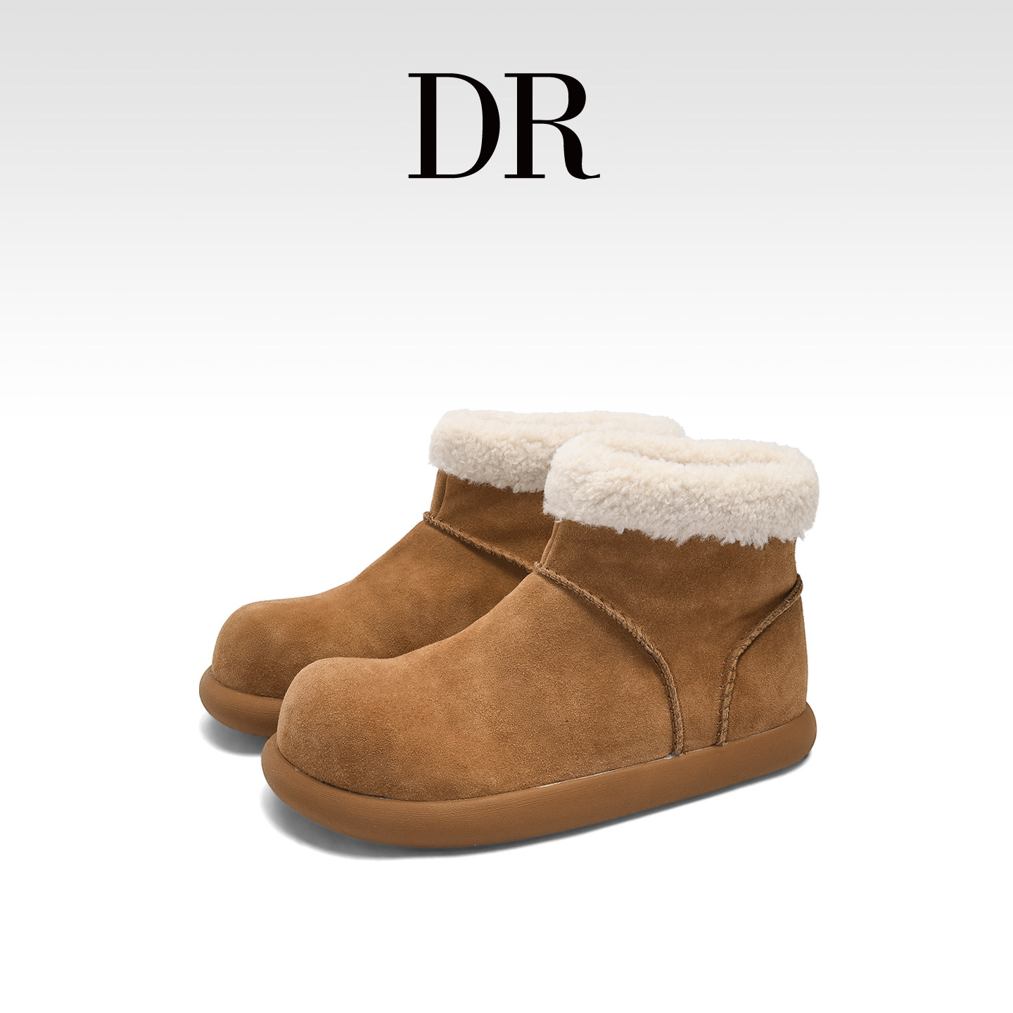 厚底羊毛加绒雪地靴保暖毛毛短靴