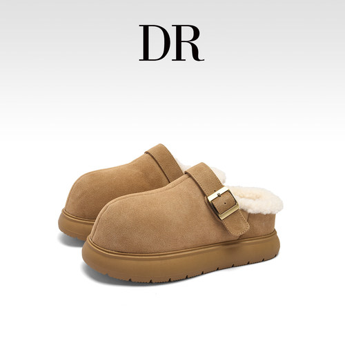 加厚底毛毛雪地靴勃肯半拖鞋女