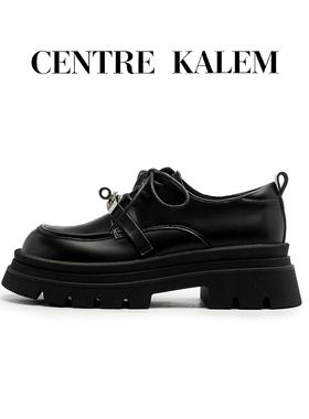 【CENTREKALEM鞋履】小皮鞋女鞋2026春秋黑色厚底单鞋增高乐福鞋