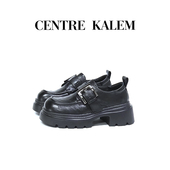 CENTREKALEM鞋 履 英伦风粗跟新款 皮带方扣小皮鞋 防滑轻便单鞋