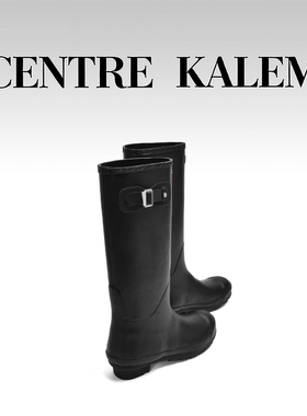 【CENTREKALEM鞋履】黑色低跟高筒靴时装靴纯色春秋青年厚底圆头