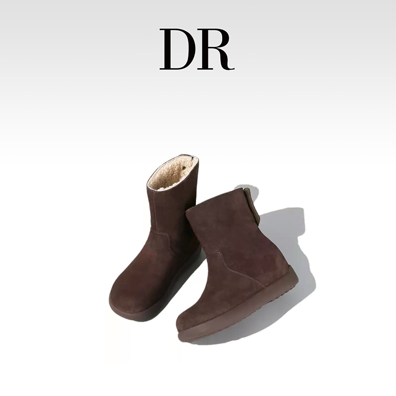 DR官方正品2025年新款纯色中筒靴保暖棉鞋雪地棉靴时尚休闲百变,女鞋,时尚雪地靴,淘宝优惠券,粉丝福利购,淘宝优惠卷