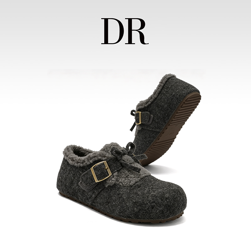 DR官方正品软木鞋2025年冬季加厚呢子纯色勃肯鞋一脚蹬百搭复古,女鞋,勃肯鞋/软木鞋,淘宝优惠券,粉丝福利购,淘宝优惠卷