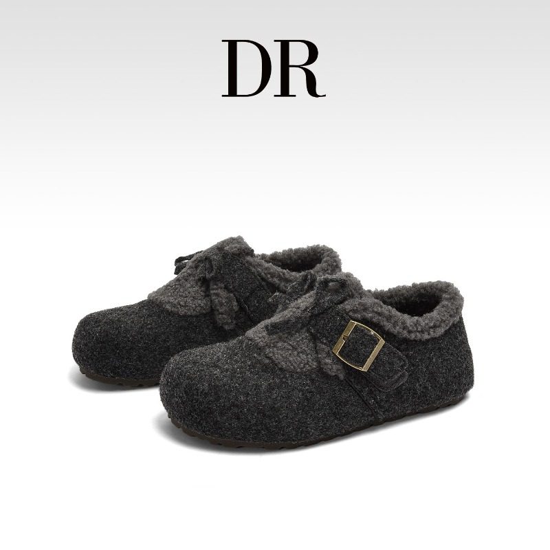 DR官方正品休闲搭扣浅口低跟纯色平底青年圆头毛毛鞋单鞋扣带装饰,女鞋,勃肯鞋/软木鞋,淘宝优惠券,粉丝福利购,淘宝优惠卷
