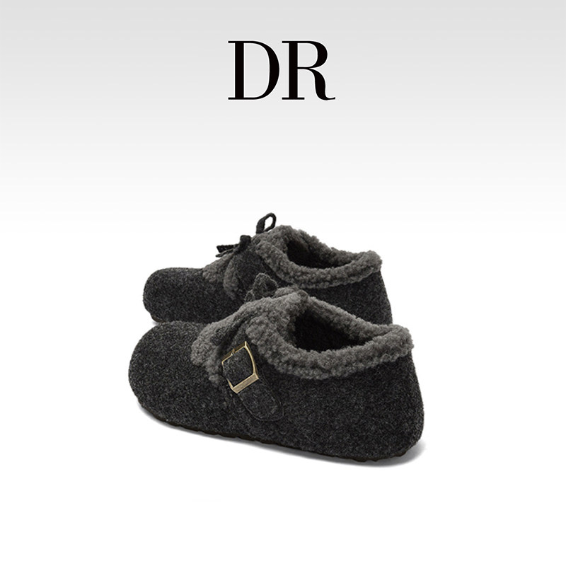 DR官方正品2025年冬季平底鞋毛毛鞋女鞋勃肯鞋舒适百搭纯色系带,女鞋,勃肯鞋/软木鞋,淘宝优惠券,粉丝福利购,淘宝优惠卷