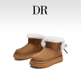 加绒保暖休闲毛毛棉鞋 DR官方正品 勃肯短靴厚底雪地靴女2025冬季