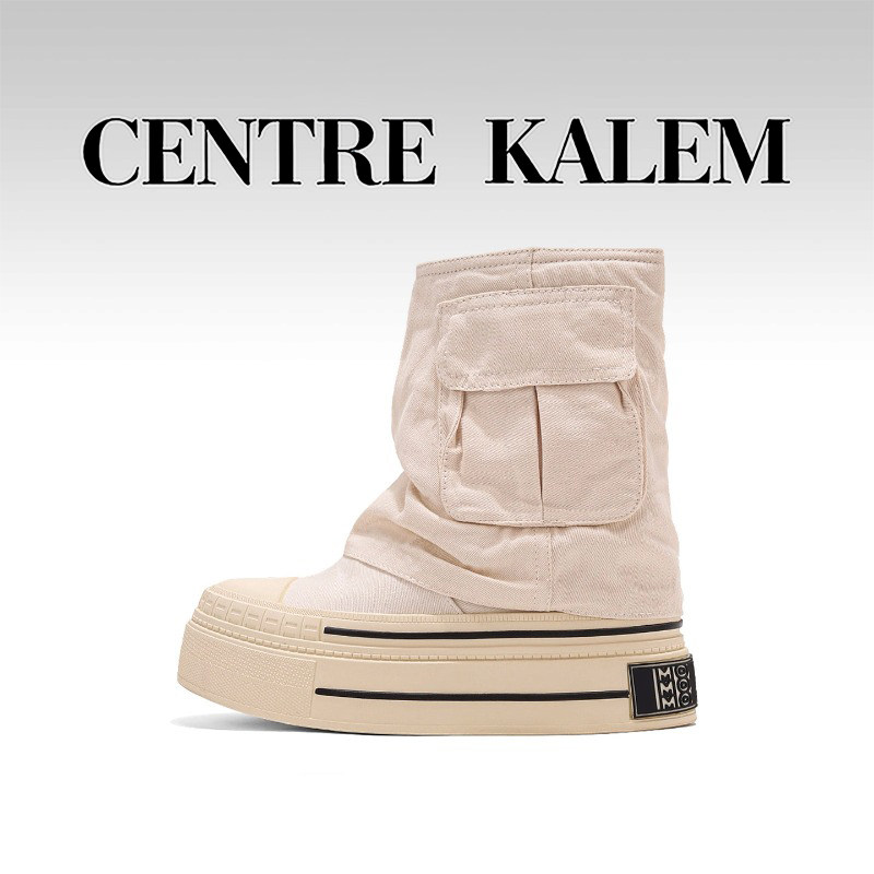 【CENTREKALEM鞋履】高筒青年低跟时装靴浅粉色春秋皮革牛仔靴,女鞋,时装靴,淘宝优惠券,粉丝福利购,淘宝优惠卷