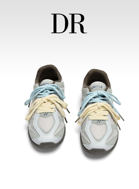 DR官方正品蓝色德训鞋女2025新款双鞋带设计感复古阿甘运动老爹鞋