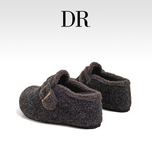 内增高保暖懒人毛毛鞋 女2025冬季 勃肯短靴加绒豆豆鞋 DR官方正品