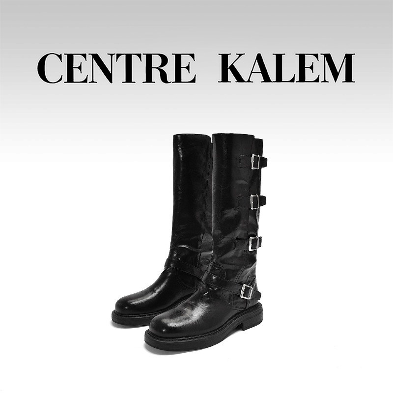 【CENTREKALEM鞋履】时尚时装靴女靴金属扣2026年春季黑色堆堆靴,女鞋,时装靴,淘宝优惠券,粉丝福利购,淘宝优惠卷