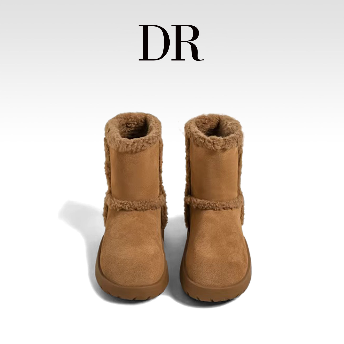 DR官方正品羊羔毛外翻雪地靴女百搭2025冬季加绒保暖厚底毛毛棉靴,女鞋,时尚雪地靴,淘宝优惠券,粉丝福利购,淘宝优惠卷