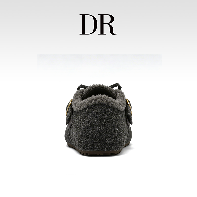 DR官方正品时尚休闲搭扣低跟浅口羊绒勃肯鞋平底青年圆头呢子纯色,女鞋,勃肯鞋/软木鞋,淘宝优惠券,粉丝福利购,淘宝优惠卷
