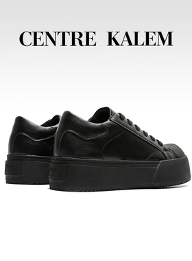 【CENTREKALEM鞋履】休闲板鞋通用百搭款轻便系带低帮3cm厚底皮革